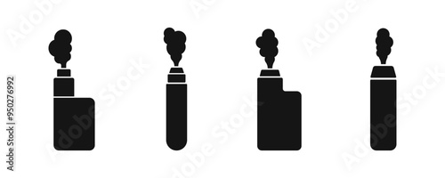 Electronic cigarette vector icons. Electronic smoking device. Vaping device. Vape icon set.