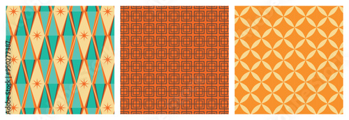 50s Mid Century Modern Pattern Bundle Set, 1950s Atomic Patterns