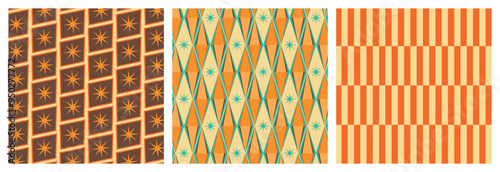 50s Mid Century Modern Pattern Bundle Set, 1950s Atomic Patterns