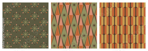 50s Mid Century Modern Pattern Bundle Set, 1950s Atomic Patterns