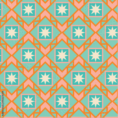 50s Mid Century Modern Seamless Pattern