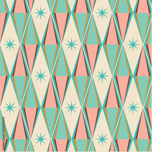 50s Mid Century Modern Seamless Pattern