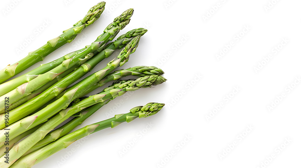 Vibrant Asparagus Spears Against White Space. Vibrant Asparagus Spears Against White Space.