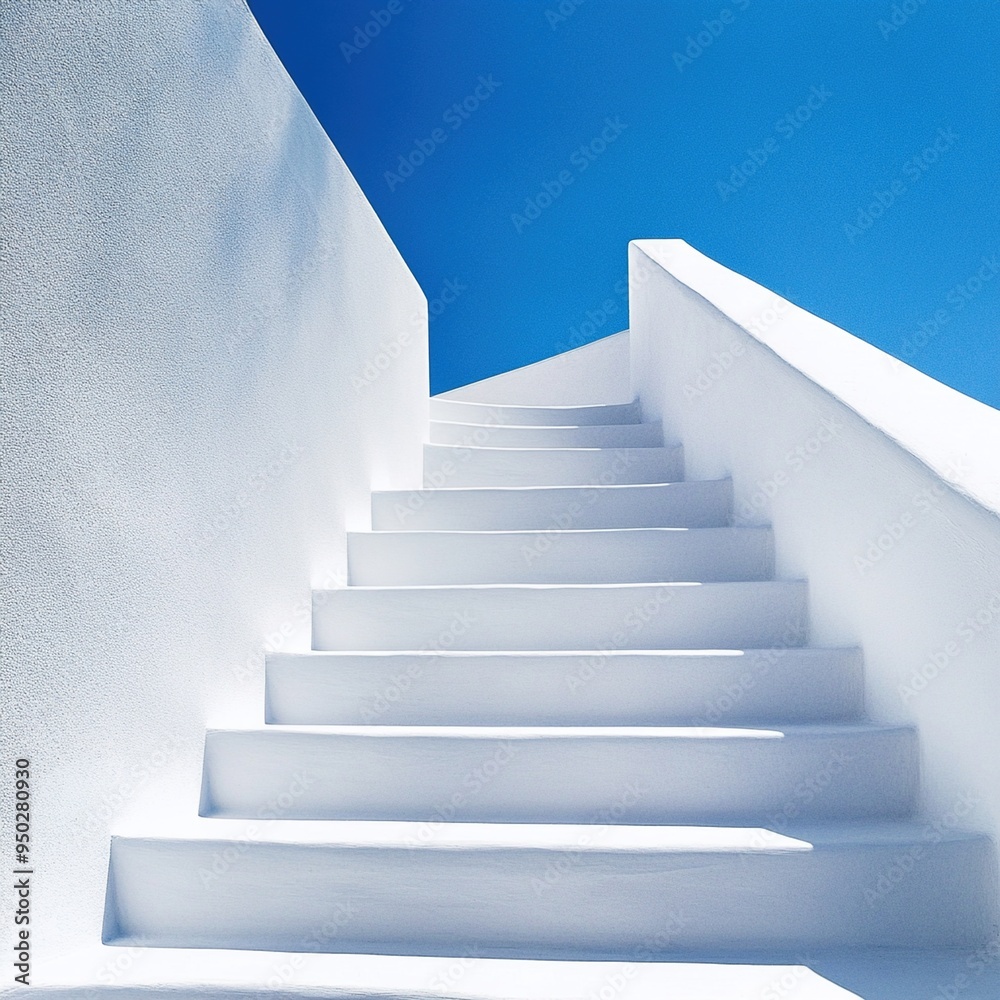 Fototapeta premium Simple white stairs