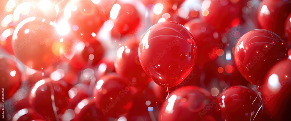 Red Balloons Celebration Background