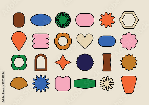 70s Retro Badges, Icons and element Designs