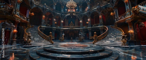 Grand Staircase in a Luxurious Palace Interior