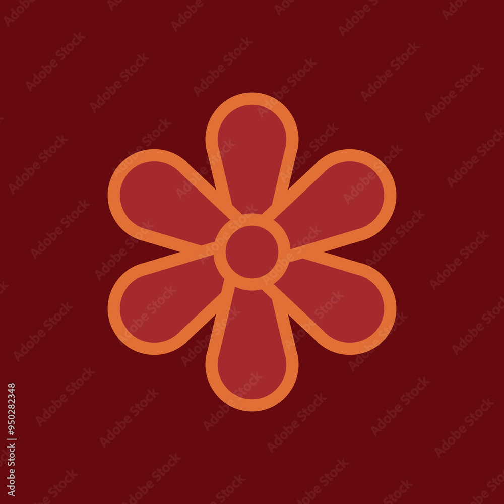 70s Retro Flower Clipart Elements Vector Design, in red, orange and yellow colors, flowers 70s Retro Flower Clipart Elements Vector Design, in red, orange and yellow colors, flowers