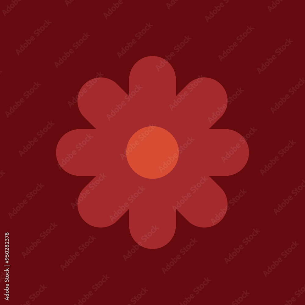 70s Retro Flower Clipart Elements Vector Design, in red, orange and yellow colors, flowers 70s Retro Flower Clipart Elements Vector Design, in red, orange and yellow colors, flowers