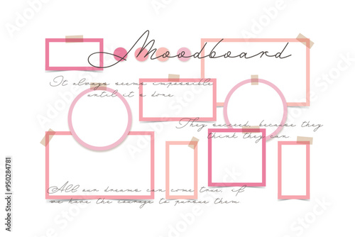 Vector photo collage template moodboard pictures grids vector illustration