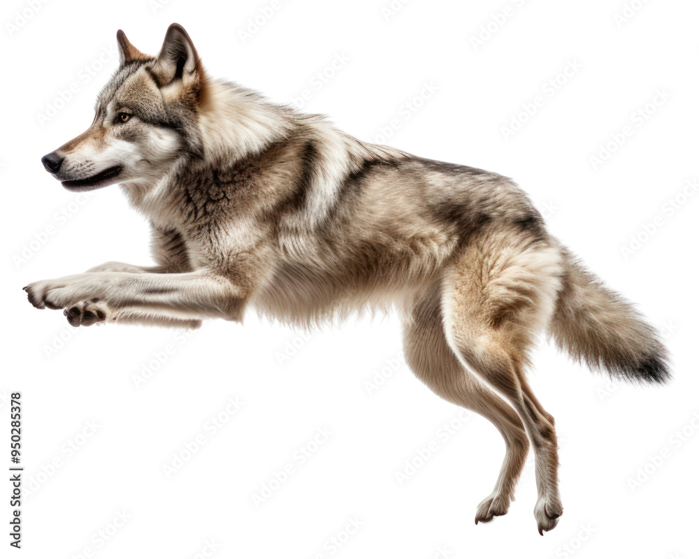 PNG Jumping wolf in mid-air PNG Jumping wolf in mid-air