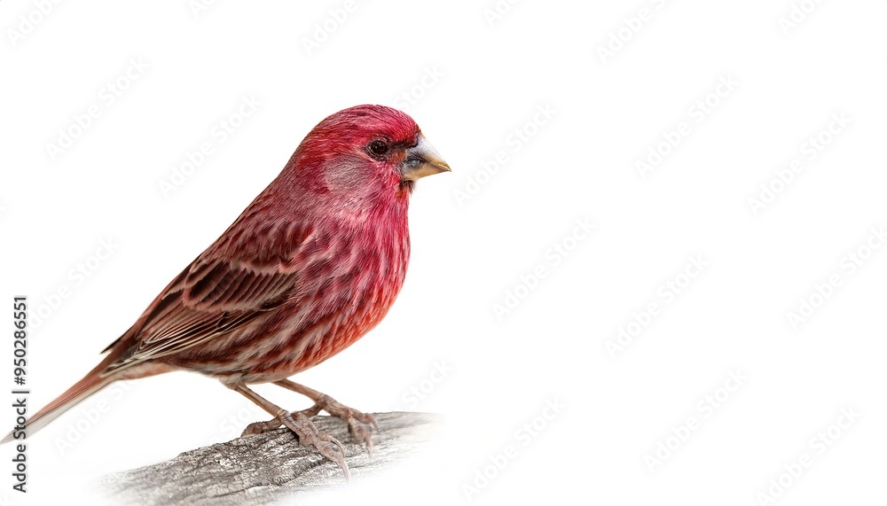 purple finch - Haemorhous purpureus - is a bird in the finch family, Fringillidae. It breeds in the northern United States, southern Canada, and the west coast of North America. isolated on white