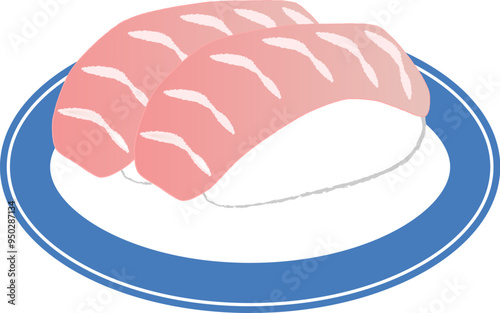 皿に盛ったマグロ寿司