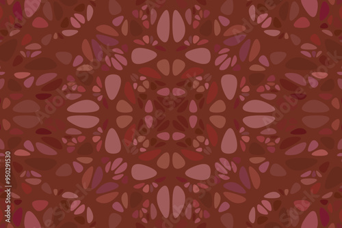 Abstract geometrical radial flower mosaic pattern background design - circular hypnotic psychedelic vector illustration