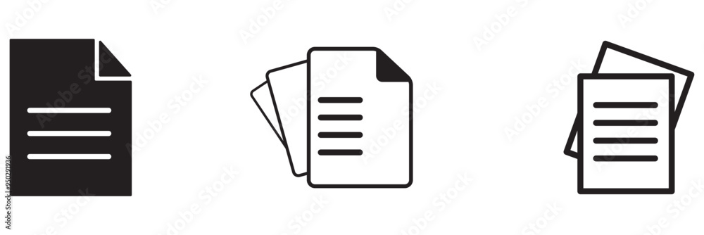 Paper documents icons. Linear File icons. Paper documents icons. Linear File icons.