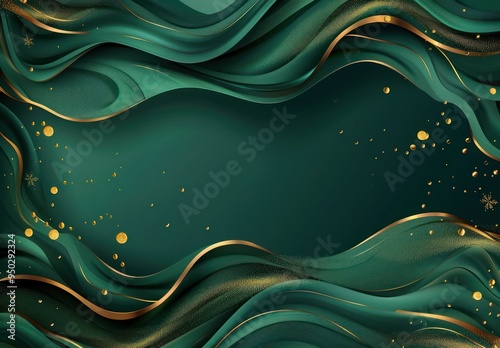 Abstract Green and Gold Background