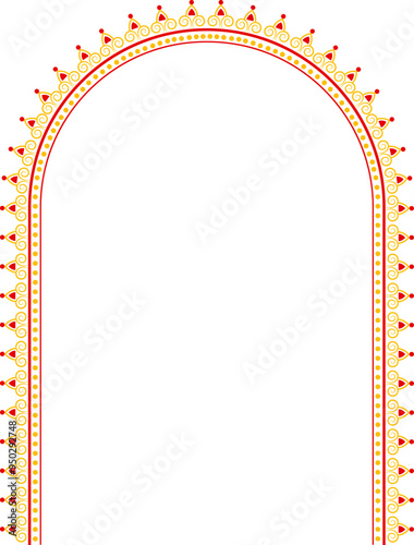 Durga Puja Border, Durga Puja Arch, Durga Puja Frame, Background Advertisement Design for Durga Puja Offer, Sale, Discount, Durga Puja Tags Design	
