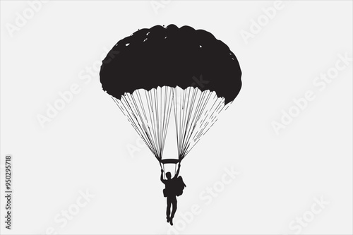 A Beautiful parachute silhouette design.