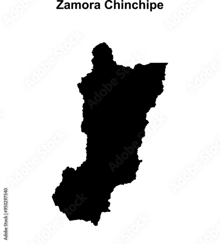 Zamora Chinchipe province blank outline map photo