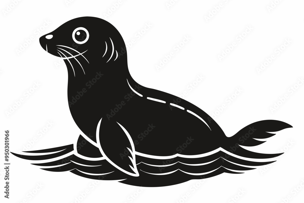 Sea seal silhouette vector illustration Sea seal silhouette vector illustration