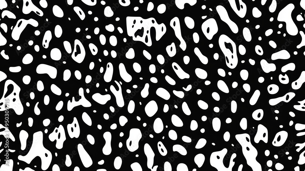 Abstract Black and White Organic Shapes Pattern Seamless Texture Abstract Black and White Organic Shapes Pattern Seamless Texture