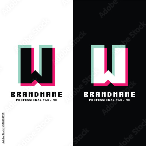 Letter W Glitch Logo, Great for Futuristic and Innovative Projects