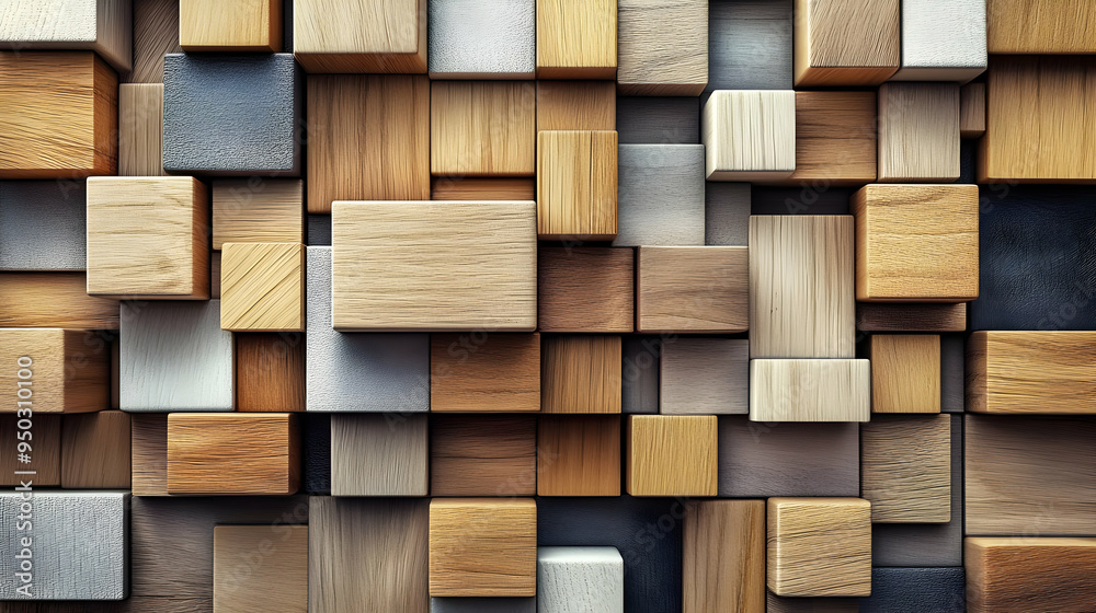 Wooden Block Wall Abstract Pattern Texture Design Wooden Block Wall Abstract Pattern Texture Design