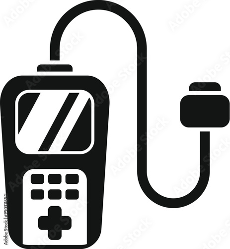 Blood pressure monitor showing measuring blood pressure icon glyph vector