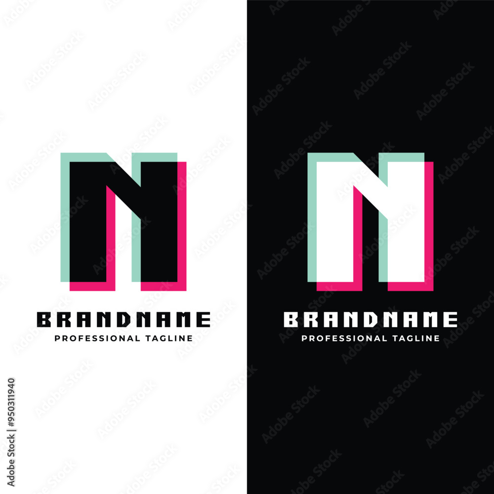 Letter N Glitch Logo, Great for Futuristic and Innovative Projects Letter N Glitch Logo, Great for Futuristic and Innovative Projects