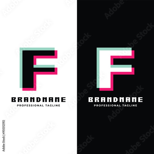 Letter F Glitch Logo, Great for Futuristic and Innovative Projects