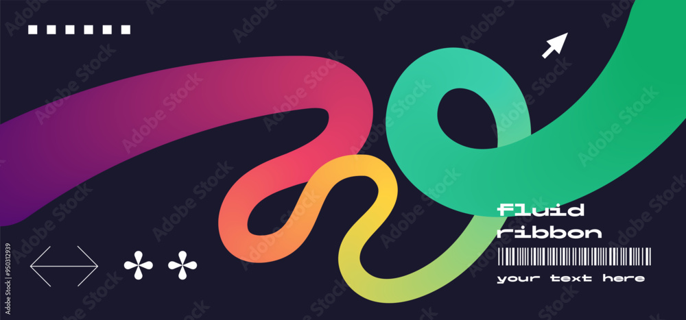 Abstract Color Gradient wavy liquid Shape with loop. Vector Graphic with bold Lines in Rainbow Colors. Colorful Fluid Wave Pattern. Squiggly Design Element Abstract Color Gradient wavy liquid Shape with loop. Vector Graphic with bold Lines in Rainbow Colors. Colorful Fluid Wave Pattern. Squiggly Design Element
