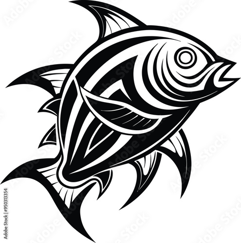 decorative fish line art