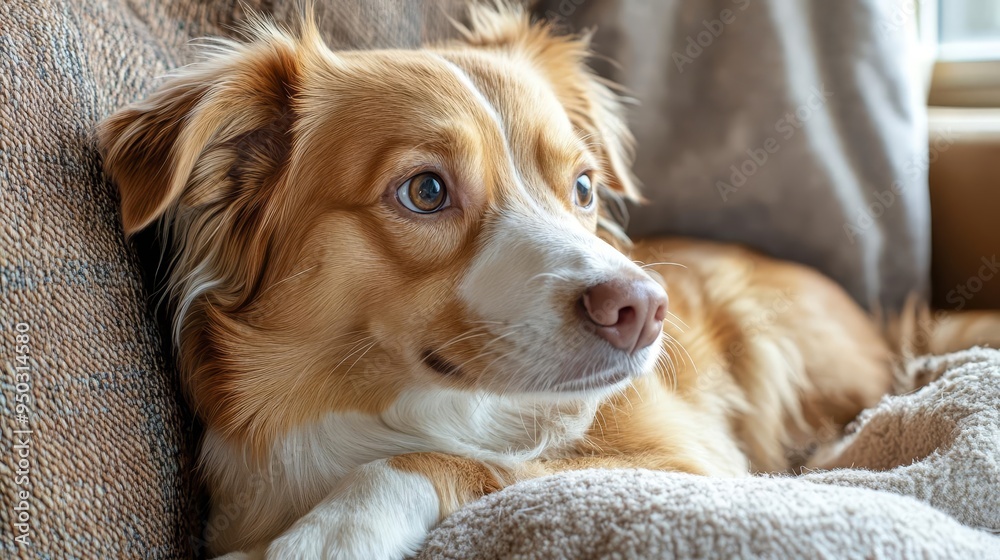 Rescue dog learning house training commands indoors, house training a rescue dog, cozy and hopeful Rescue dog learning house training commands indoors, house training a rescue dog, cozy and hopeful