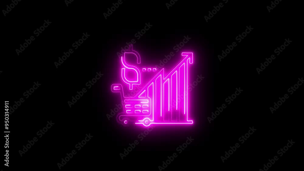 Animated graphic of rising dollar with flaming saber effect