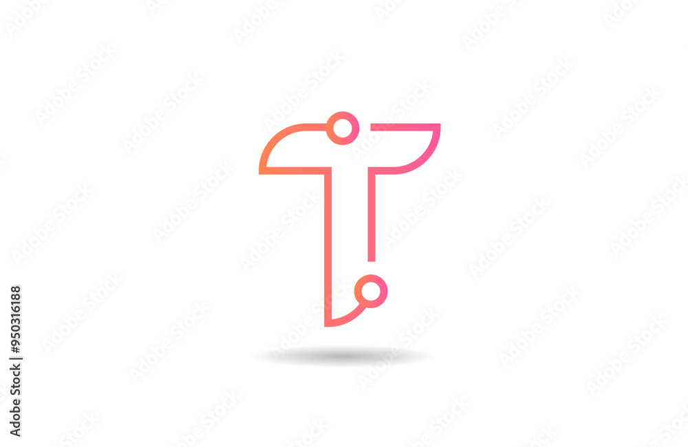 pink line T letter alphabet logo icon design suitable for a technology business or company pink line T letter alphabet logo icon design suitable for a technology business or company