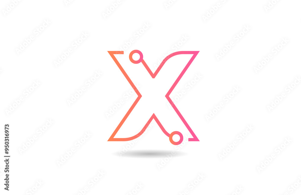 pink line X letter alphabet logo icon design suitable for a technology business or company pink line X letter alphabet logo icon design suitable for a technology business or company