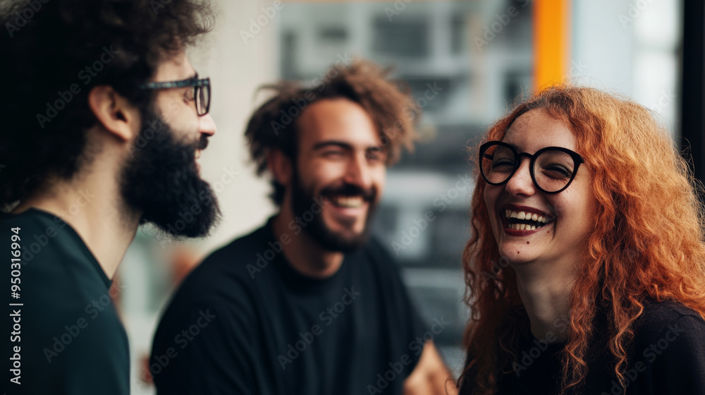 Fototapeta premium Diverse professionals collaborating on a creative project