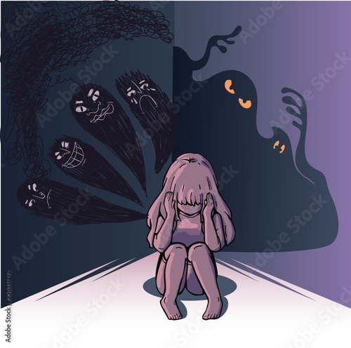 girl depressed illustration digital art 