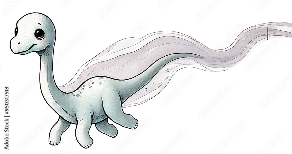 baby Diplodocus ghost floating gently through a haunted forest baby Diplodocus ghost floating gently through a haunted forest