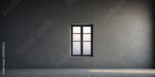 Gray concrete wall with a solitary window.