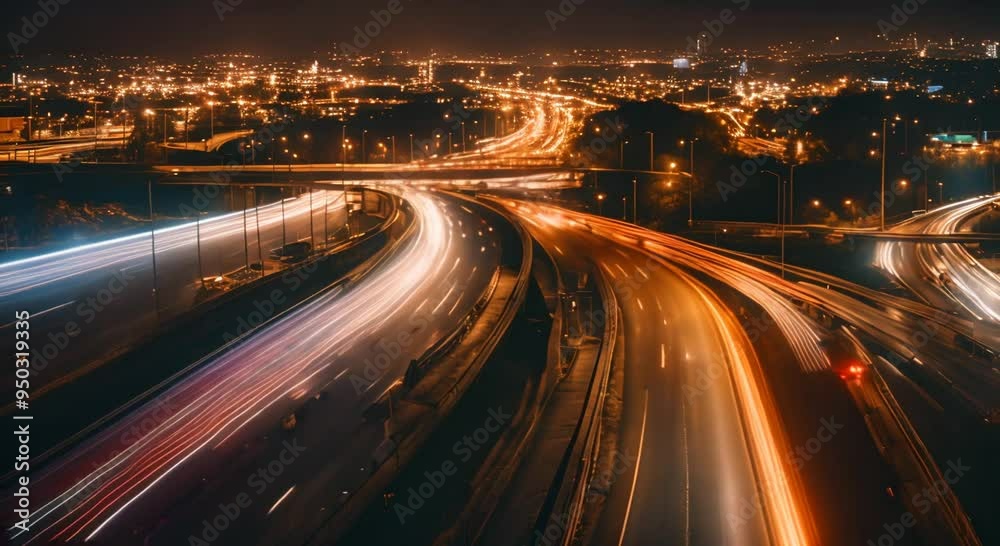 Abstract traffic in night 4k animation Abstract traffic in night 4k animation
