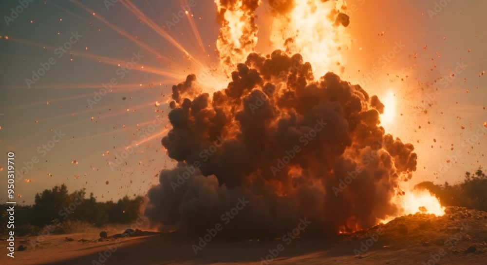 Animation of explosion 4k animation