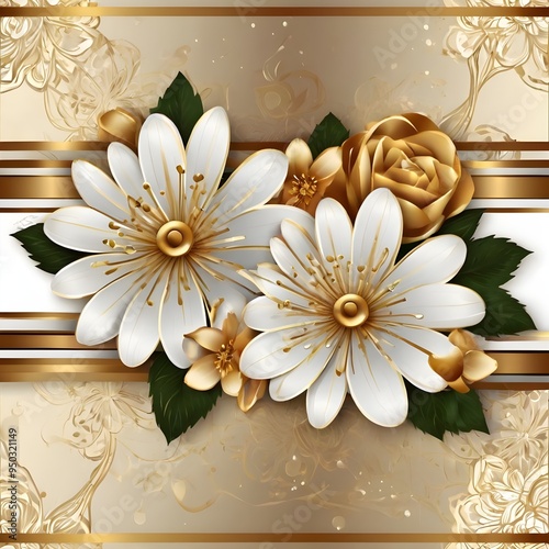 Golden Floral Background