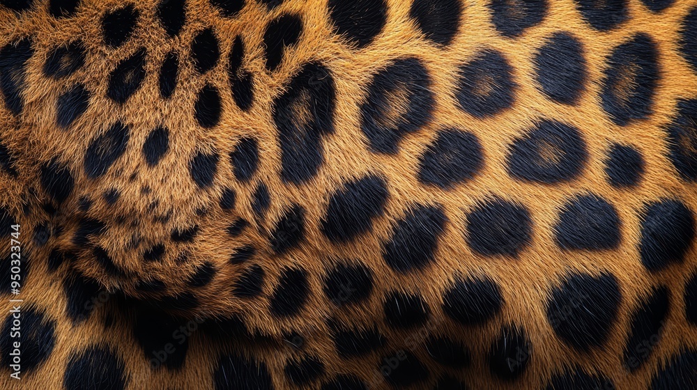 Close up of Leopard Fur Texture with Black Spots