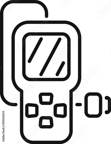 Line art style icon of a glucometer showing blood glucose level