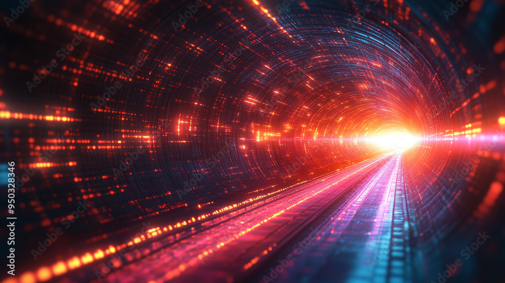 data connection lines representing high-speed internet and advanced technology. Symbolizes connectivity, innovation, and digital communication