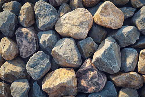 A Captivating Display of Natural Beauty in a Pile of Varied Rough Stones, Showcasing Their Unique Textures and Colors