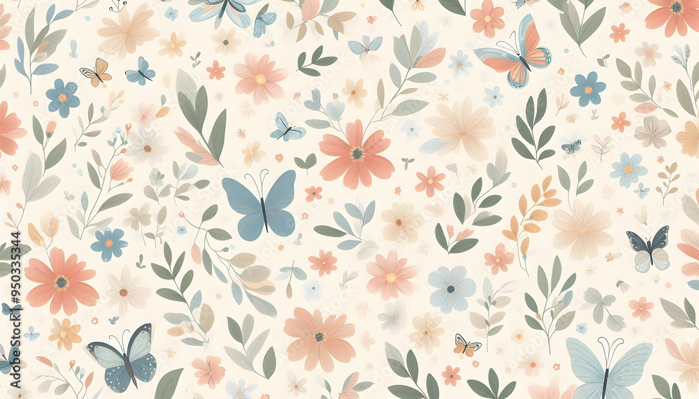 Floral patterned light background Floral patterned light background