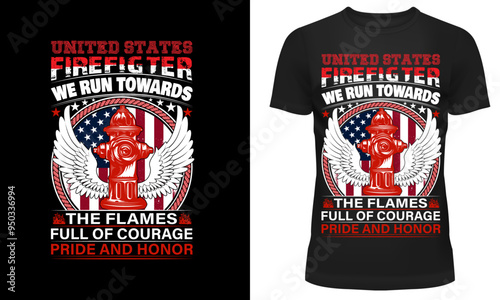 Firefighter T-Shirt Design Bundle. photo