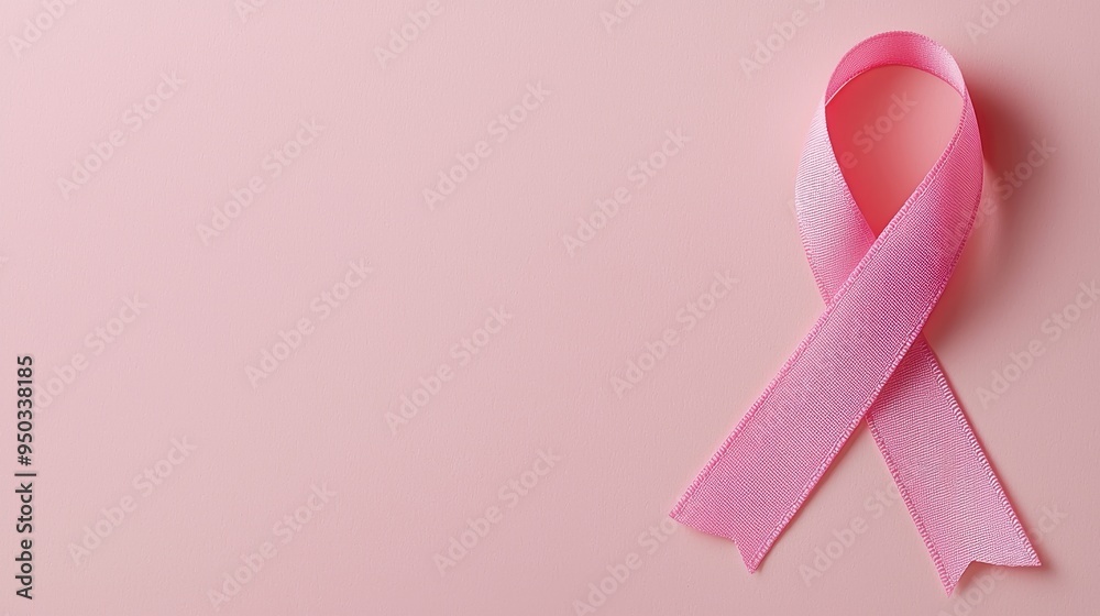 A soft pink background with a single pink ribbon in the center representing hope awareness and the collective fight against breast cancer with space for text or additional elements A soft pink background with a single pink ribbon in the center representing hope awareness and the collective fight against breast cancer with space for text or additional elements